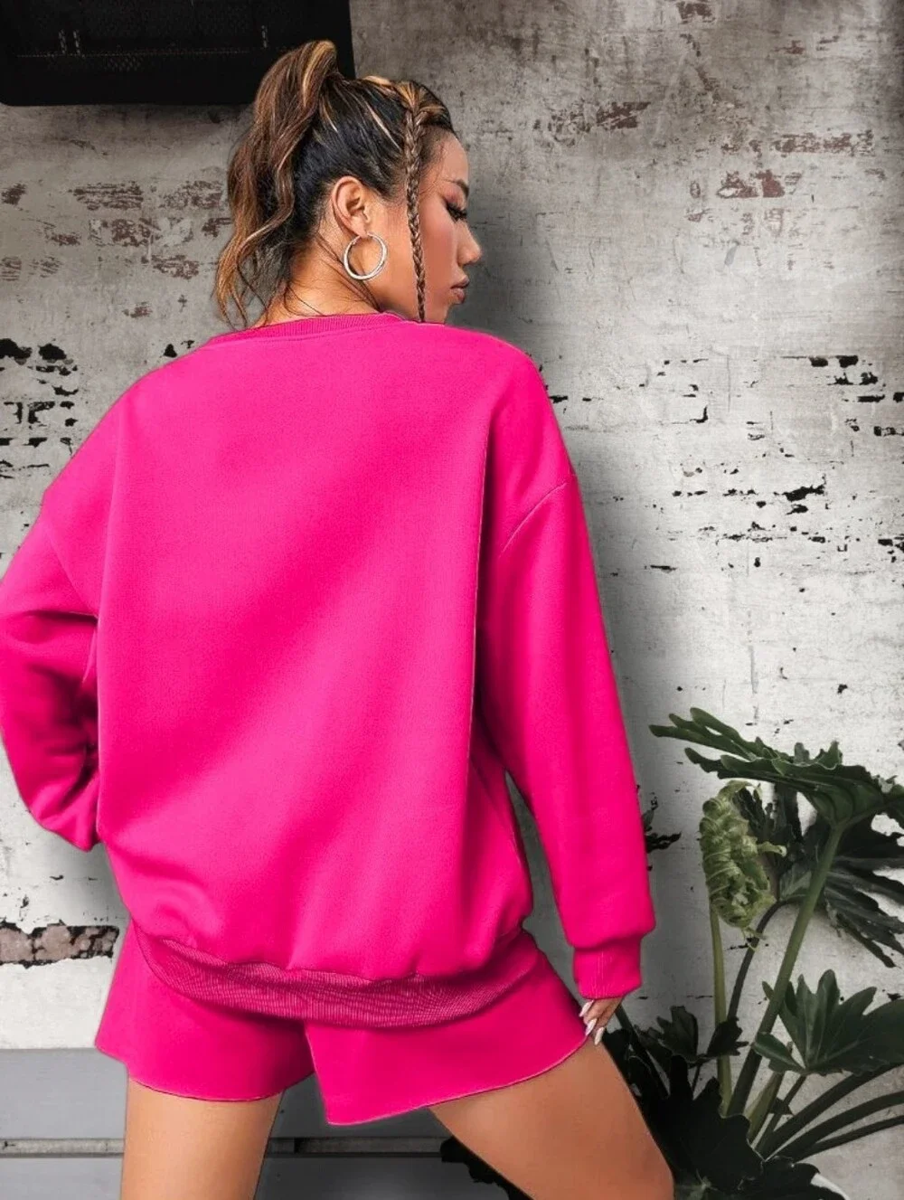 Women's Los Angeles California Hot Pink Sweatshirt & Short Set Size XL